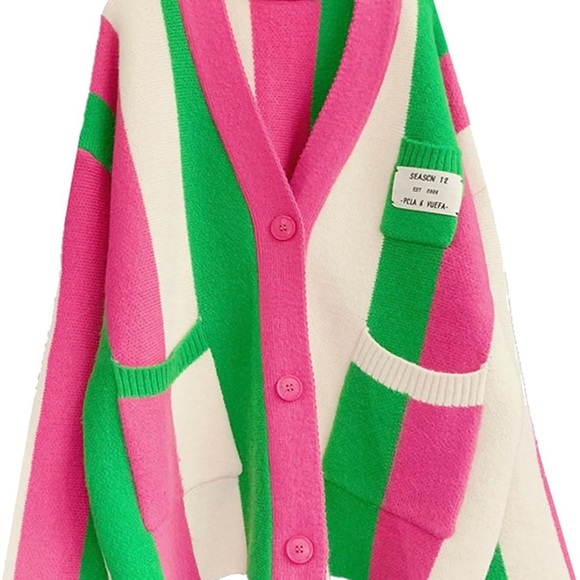 Sweaters - Colorful Striped Women's Sweater